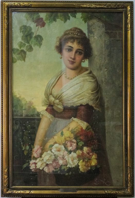 Karl Kaufmann 1843-1901 Austrian Portrait Painting