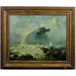 Carlos De Haes Spanish Rainbow Seascape Painting