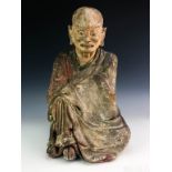 Old Chinese Sung Era Buddhist Monk Pottery Statue