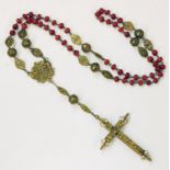 19th Cen. Salmon Red Italian Coral 12k Gold Rosary