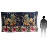 Antique Chinese Embroidered Silk Dragon Tapestry