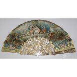 Antique 19th Century French Hand Painted Silk Fan