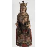 14th C Italian Polychrome Madonna and Child Statue