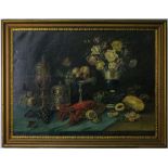 A VOGT Signed Still Life with Lobster Oil Painting