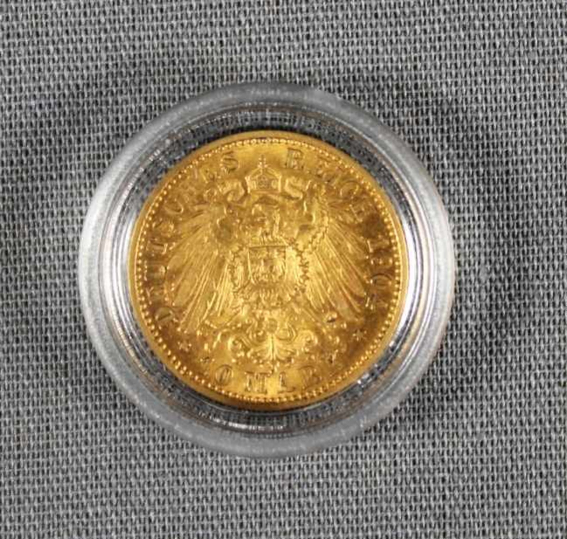 1 Münze Gold (900/000) von 1904 "10 Mark, Wilhelm II. Kaiser König v. Preussen 1888-1918", - Bild 2 aus 2