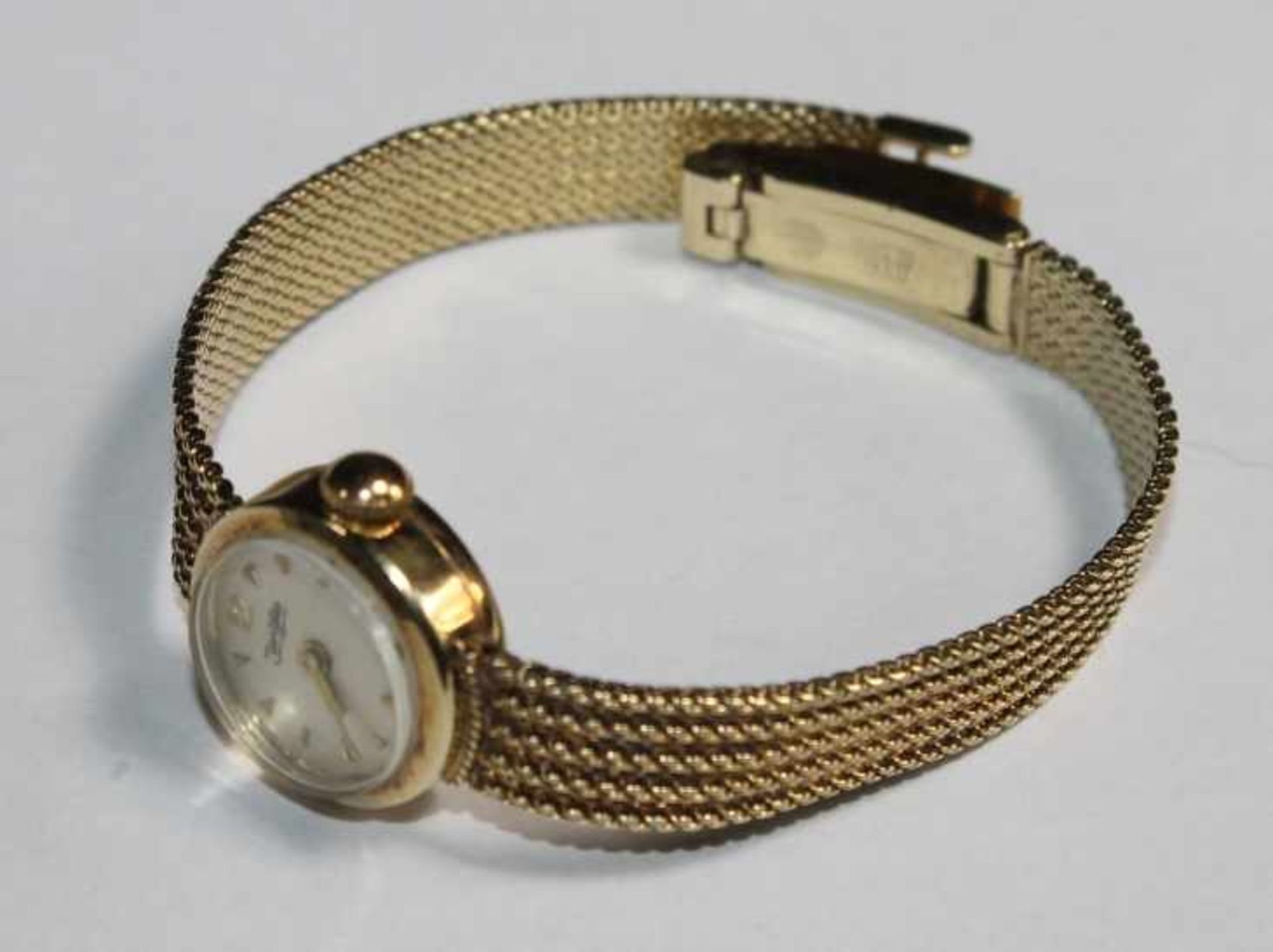 1 Damenarmbanduhr, Lünette und Armband 14kt.Gg (585/000) "ZentRa", L ca. 17cm, Funktion nicht - Image 2 of 2