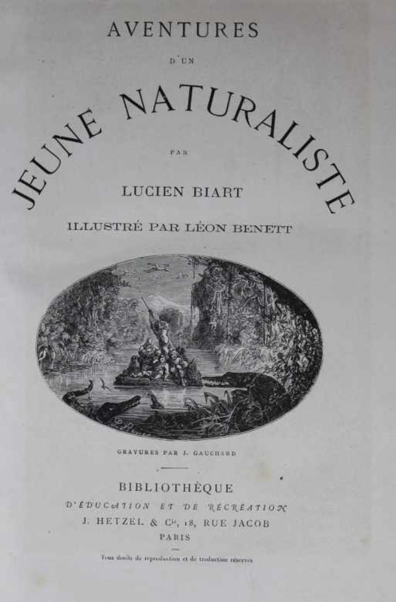 1 alter Band in französischer Sprache "Aventures d´un jeune naturaliste", von Lucien Biart, - Image 2 of 3