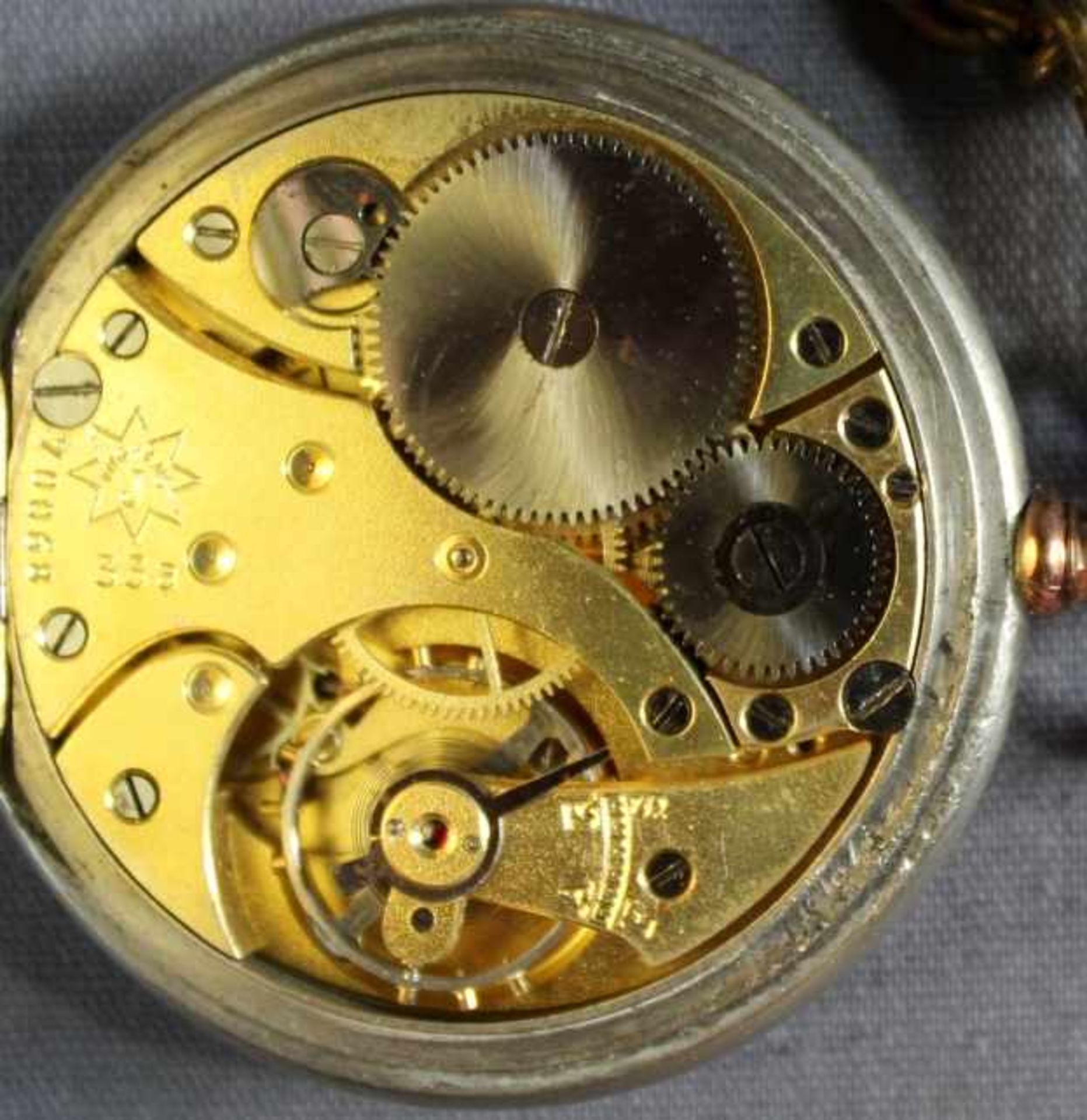 1 Taschenuhr "Junghans", Stahlgehäuse, weißes Emailzifferblatt mit schwarzen arabischen Zahlen, - Image 3 of 3