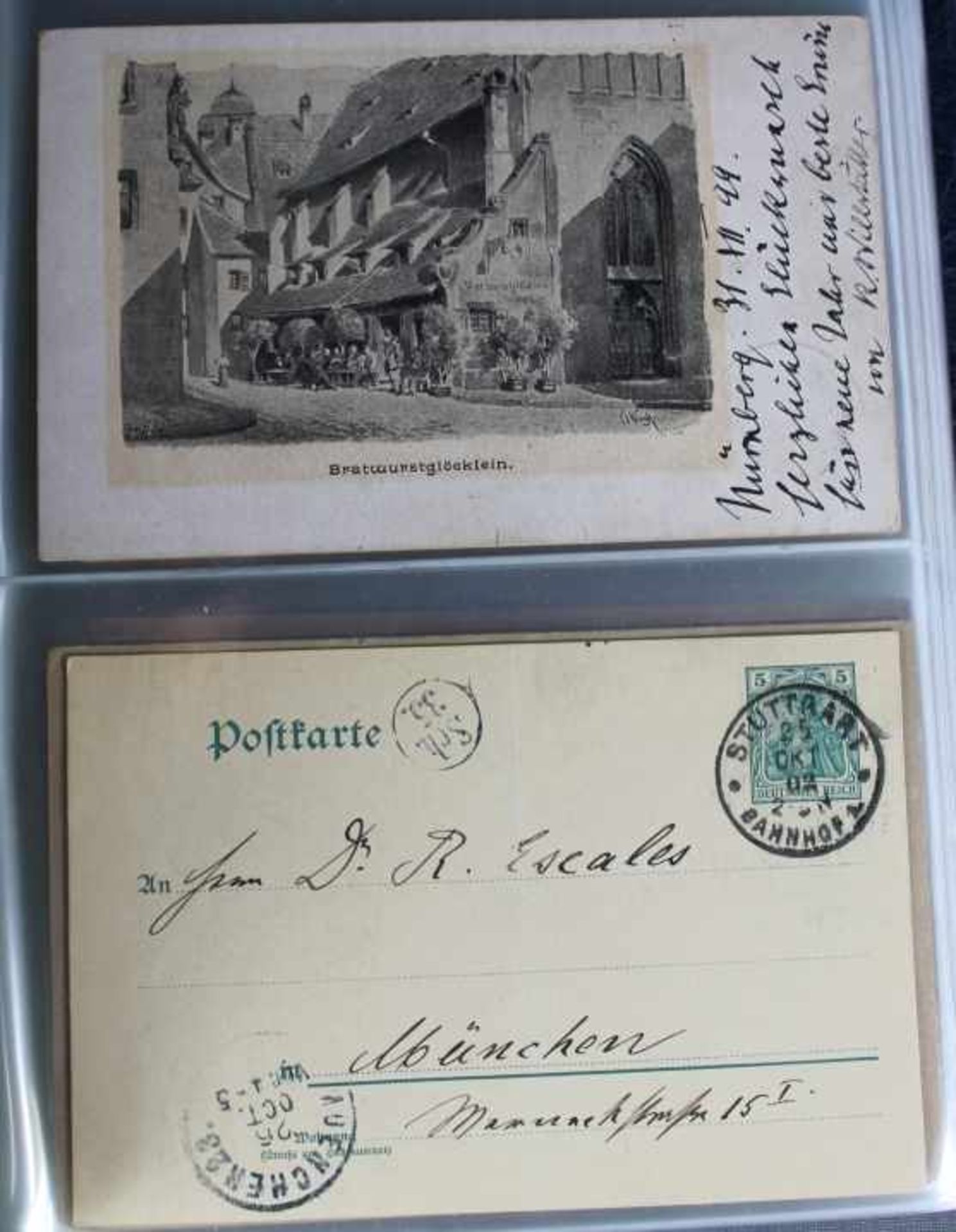 1 Album mit ca. 80 alten Karten, meist Bayern, Fundgrube für Stempelsammler- - -23.50 % buyer's - Image 4 of 7
