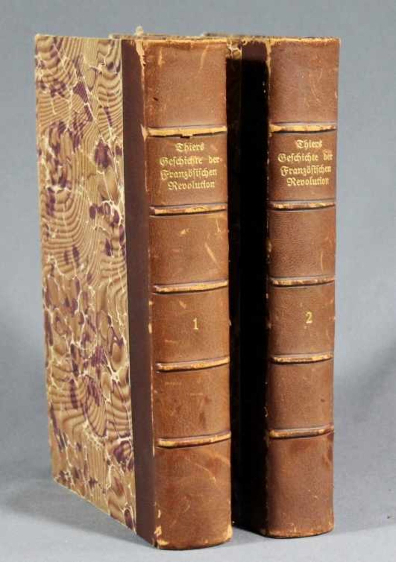 2 Bände (1+2) "Geschichte der Französischen Revolution" von Adolf Thiers, Leipzig, Verlag von Carl