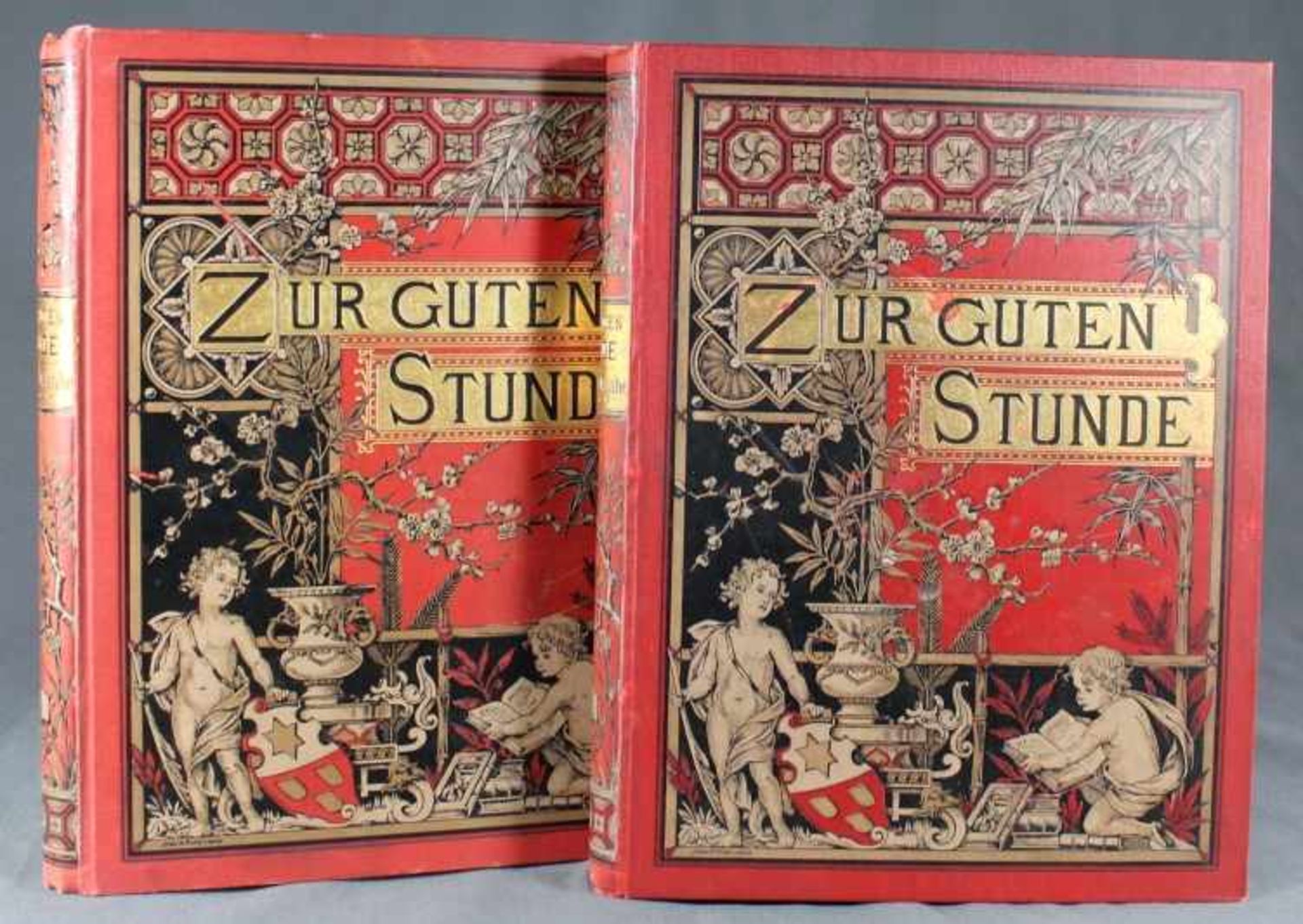 2 Bände "Zur guten Stunde, illustrierte Zeitschrift", Salon-Ausgabe Band V + VI, Deutsches