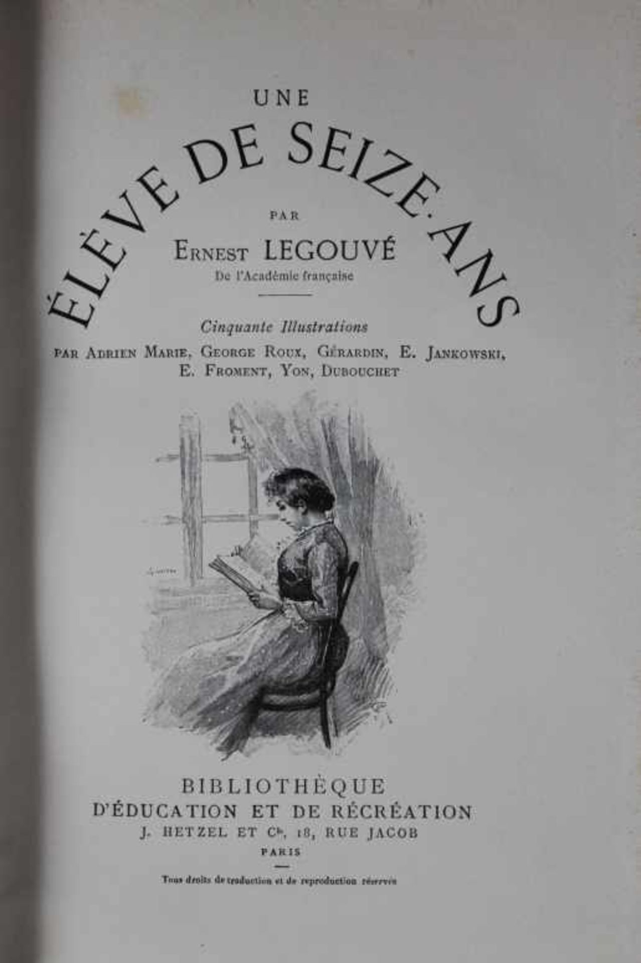 1 alter Band in französischer Sprache "Un Élève de seize ans", von Ernest Legouvé, mit 50 - Bild 2 aus 2