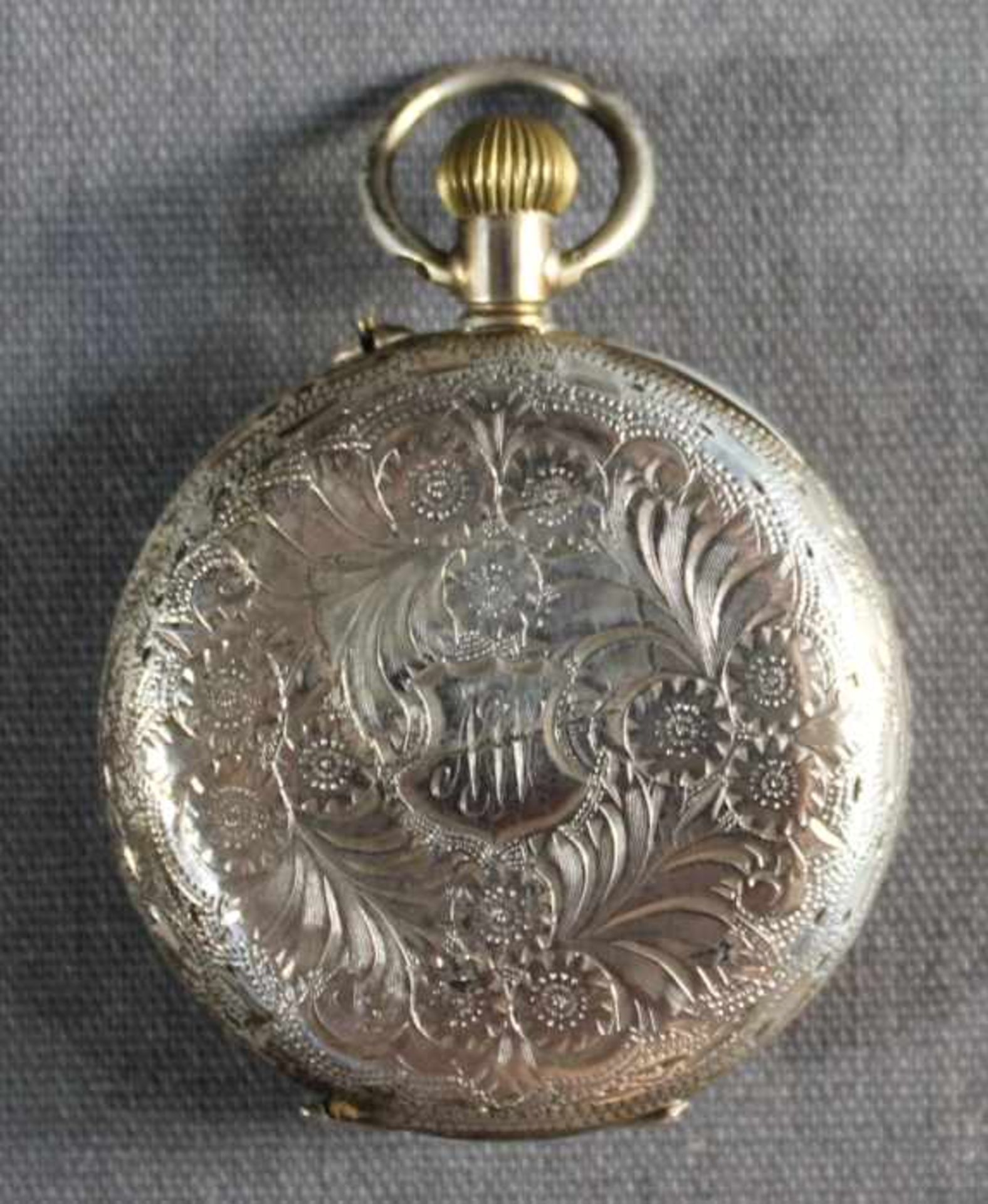 1 kleine Taschenuhr, Gehäuse Sterlingsilber (925/000), punziert, Handaufzug, Zifferblatt weiß und - Image 2 of 4