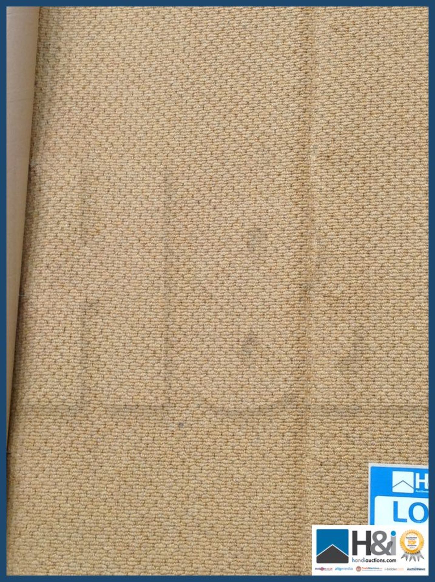 Approx 4.50 x 4.00 of 100% wool carpet. Heavy wear, self coloured design, warm honey colour. RRP GBP - Image 2 of 3