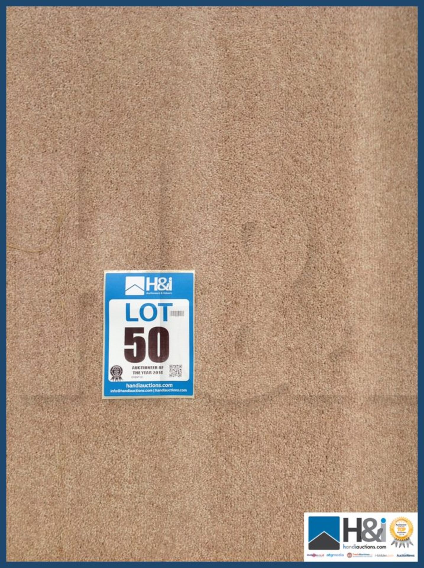 Approx 5.00 x 3.20m of 80% wool twist pile carpet. Heavy wear quality. Warm beige. RRP GBP 20 per m - Image 2 of 4