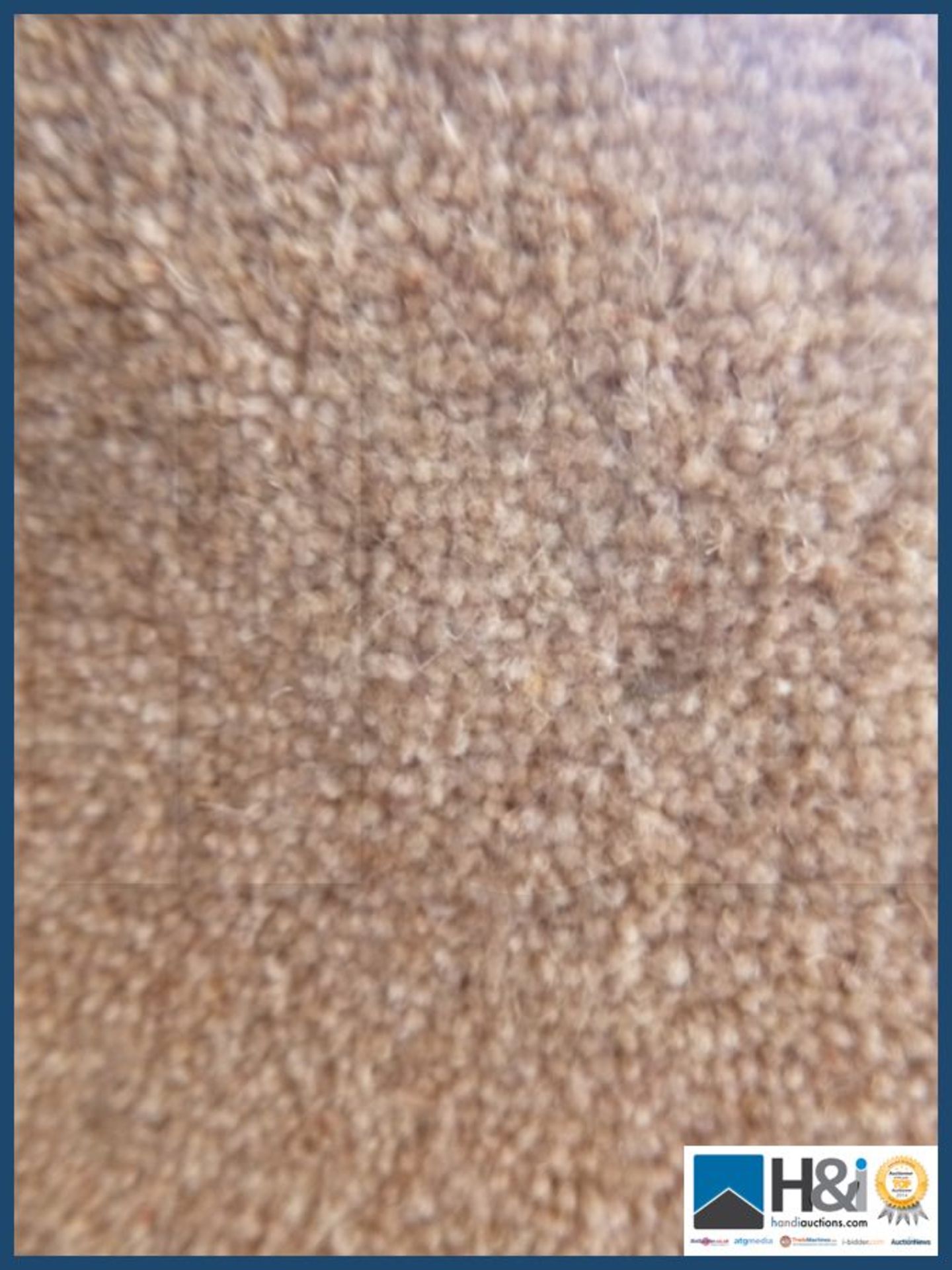 Approx 4m X 3.2m Colour Honey oatmeal 80% wool 50 Oz pile weight heavy wear. RRP GBP 25 per square m