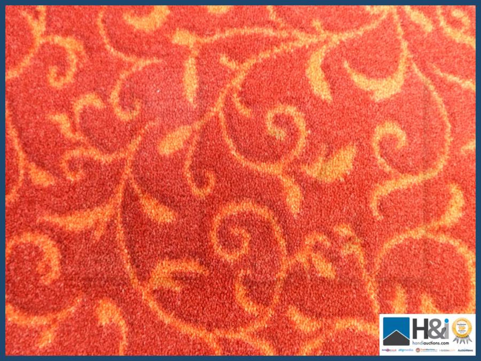 Approx 4m X 4m Two tone regency red man made fiber cut pile heavy wear. RRP GBP 12 per square meter - Image 2 of 3