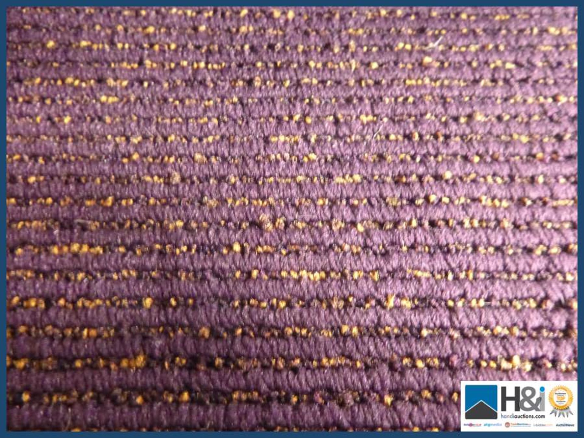 Approx 4m X 3m Colour aubergine 100% man made. RRP GBP 10 per square meter.