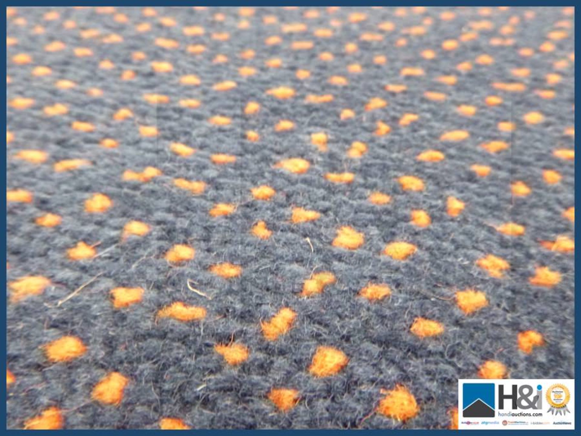 Approx 4m X 3.5m 80/20 heavy wear pin dot design Colour platinum blue with salmon flek . RRP GBP 20 - Image 2 of 3