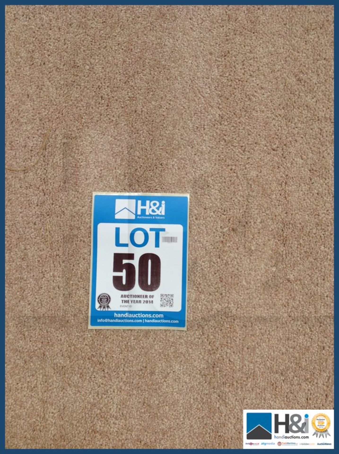 Approx 5.00 x 3.20m of 80% wool twist pile carpet. Heavy wear quality. Warm beige. RRP GBP 20 per m - Image 3 of 4