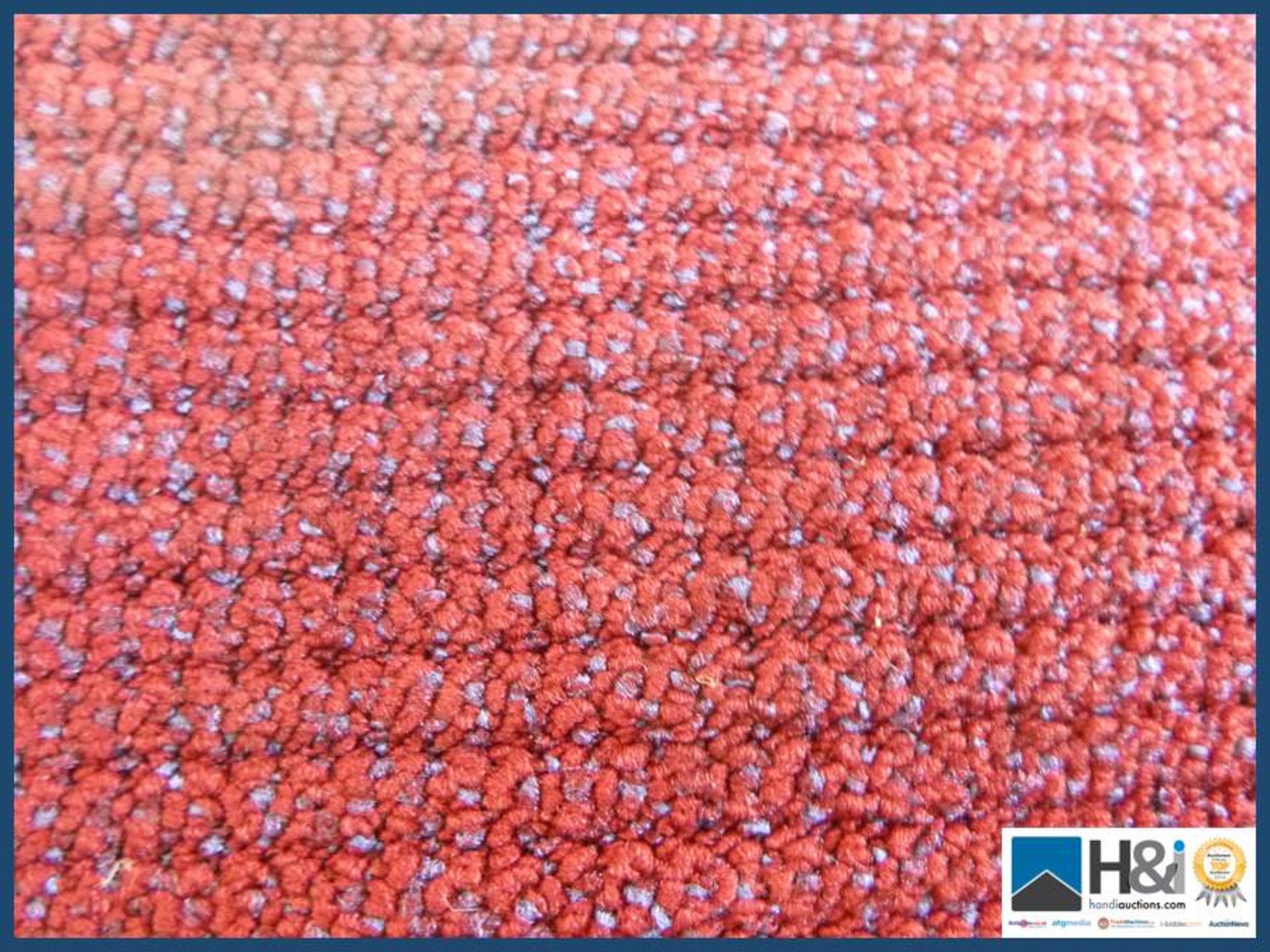 Approx 4m X 5.14m 100% man made colour Red wine with blue flek .RRP GBP 10 per square meter.