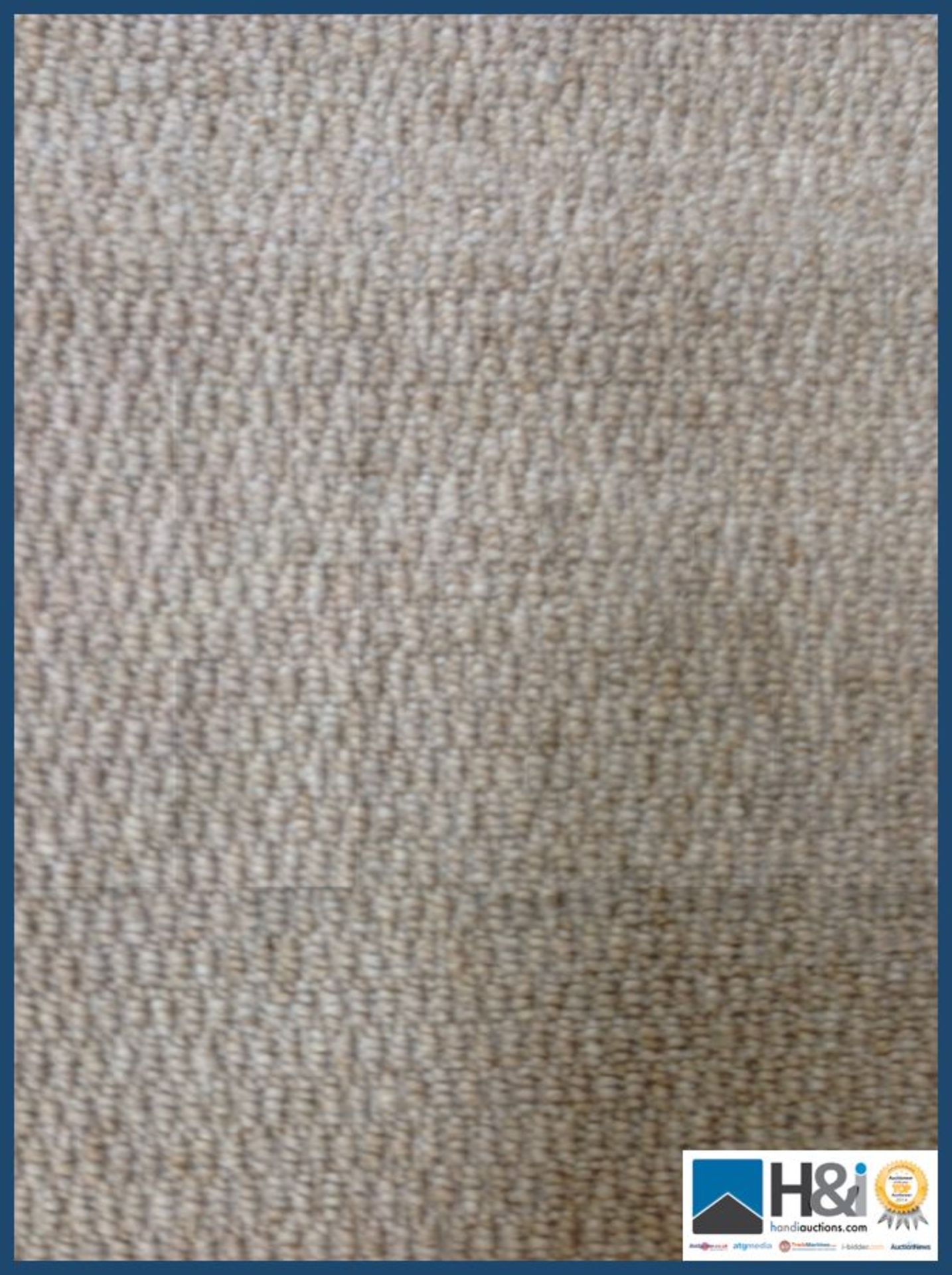 Approx 3.60 x 4.00 of 100% wool carpet. Heavy wear self coloured design. Neutral oatmeal colour RRP - Image 2 of 3