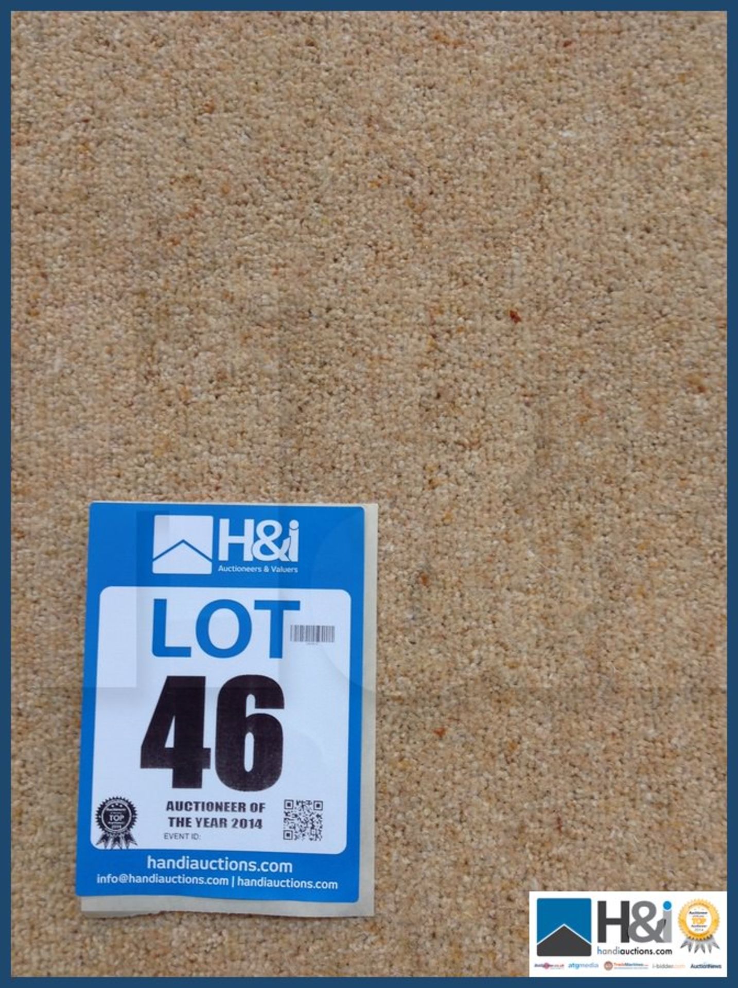 Approx 4.80 x 4.00 of 80% wool twist pil carpet. Heavy wear Berber twist in warm honey beige colour. - Image 4 of 4