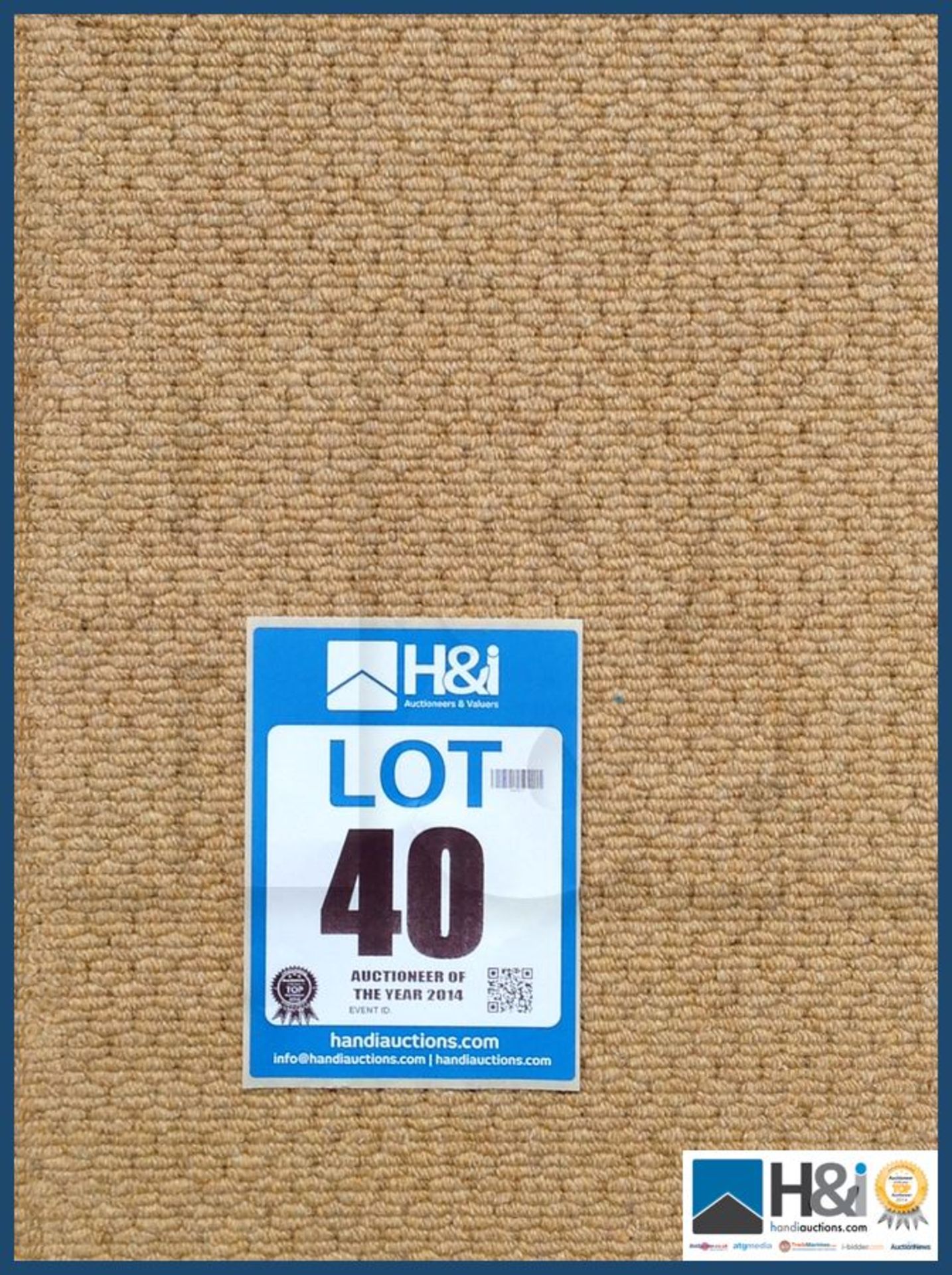 Approx 4.50 x 4.00 of 100% wool carpet. Heavy wear, self coloured design, warm honey colour. RRP GBP - Image 3 of 3