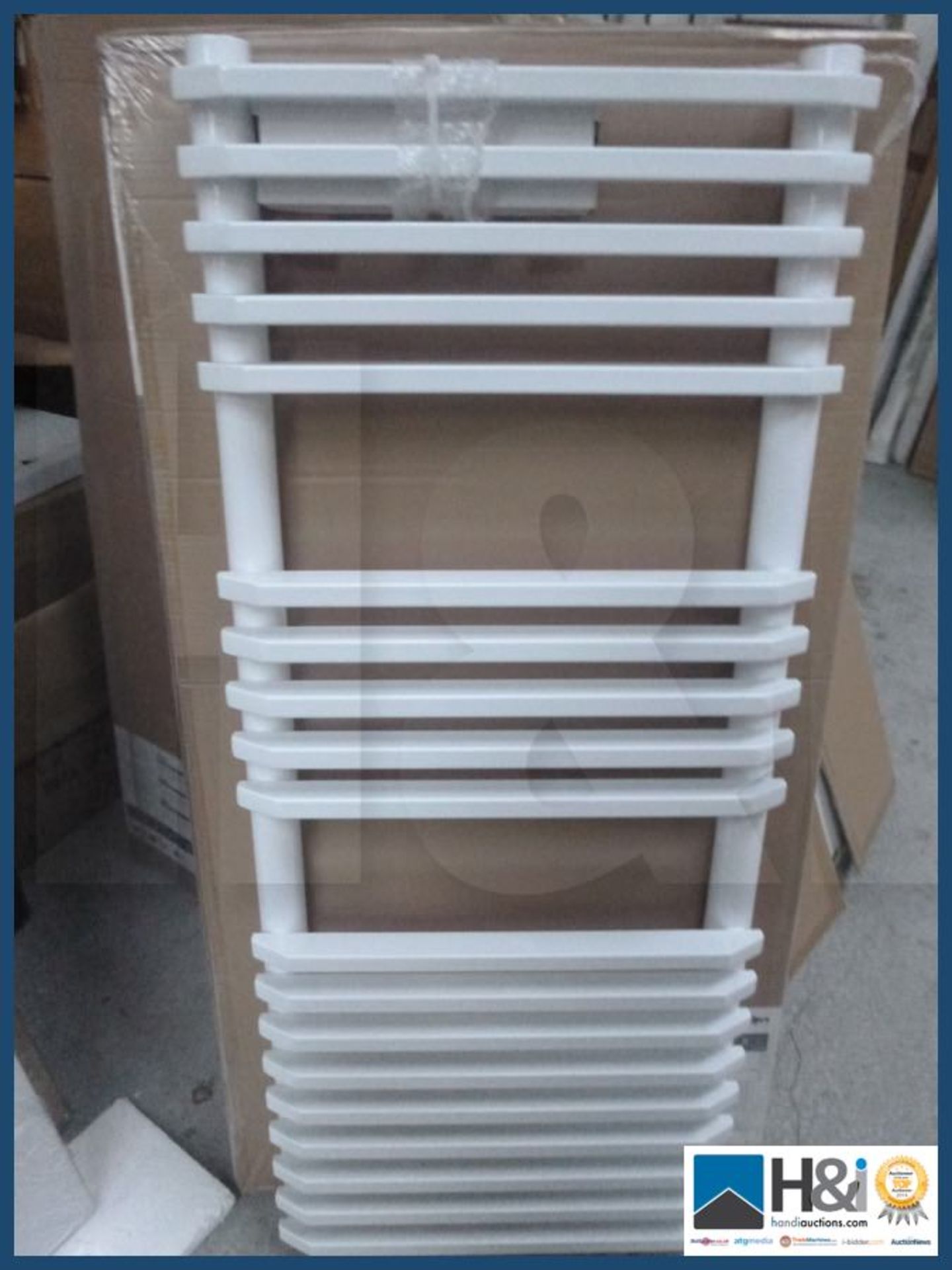 Pheonix Diana designer towel rail in high gloss white ra471 1200mm X 500mm . RRP 299 GBP.