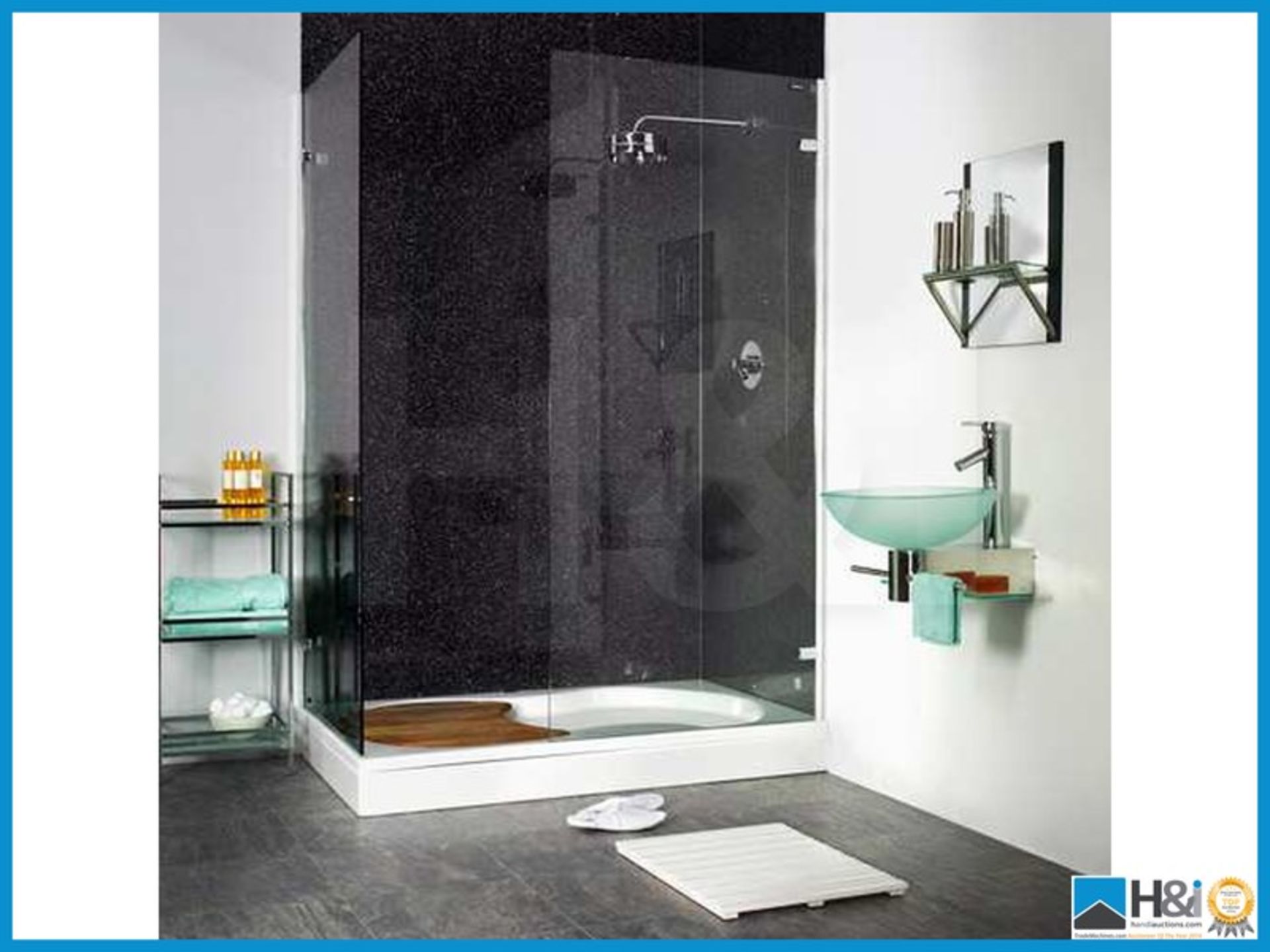 Galaxy wet room shower wall panels 2.4m X 1m in black sparkle .RRP 179 GBP.