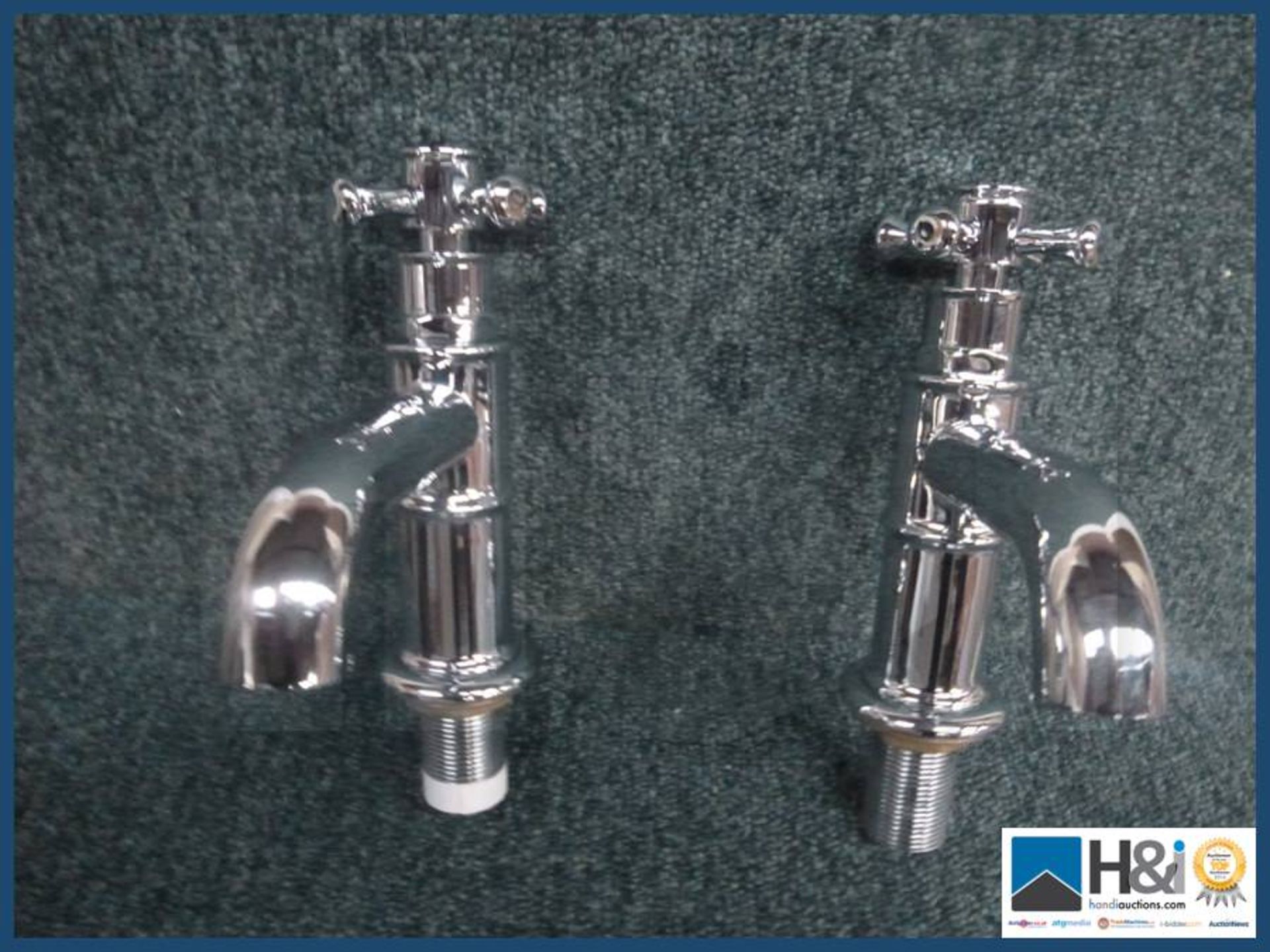 Designer cross head bath taps chrome finish code TTX003 RRP 45 GBP.