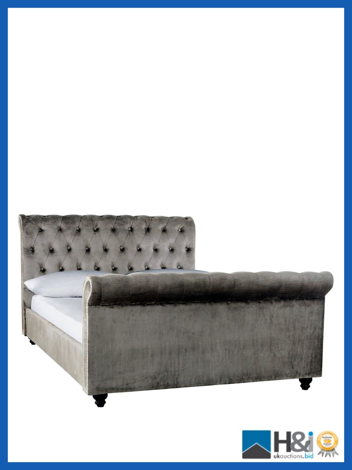 BOXED GRADE *A* ITEM WOBURN SUPER KING SCROLL BED [SILVER] 105x192x239CM RRP:GBP 1078.0
