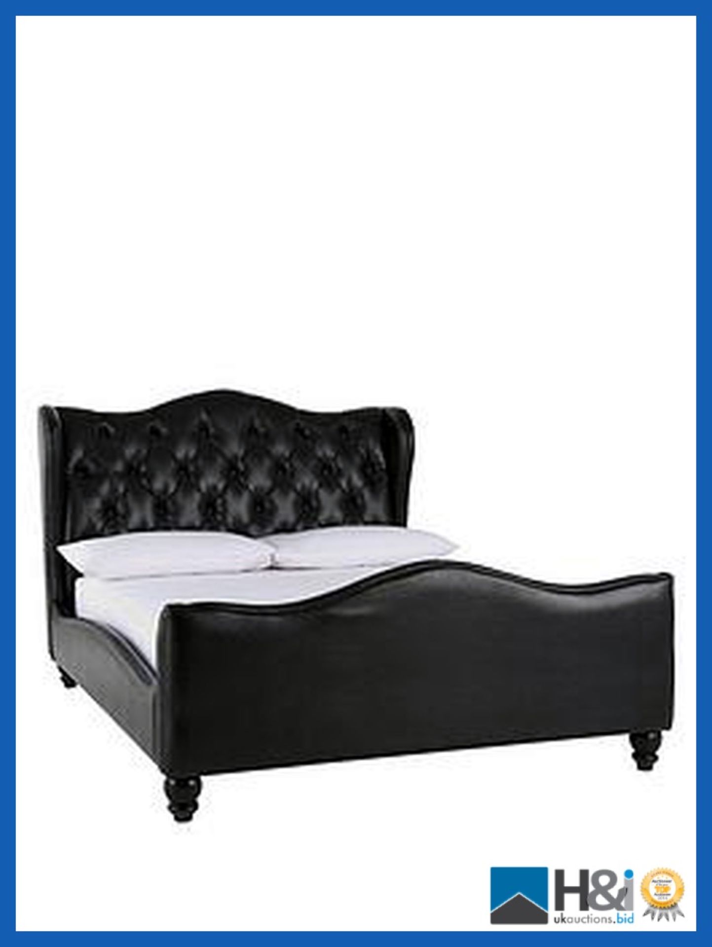 BOXED GRADE *A* ITEM CHELMSFORD DOUBLE BED [BLACK] 117x151x220CM RRP:GBP 718.0