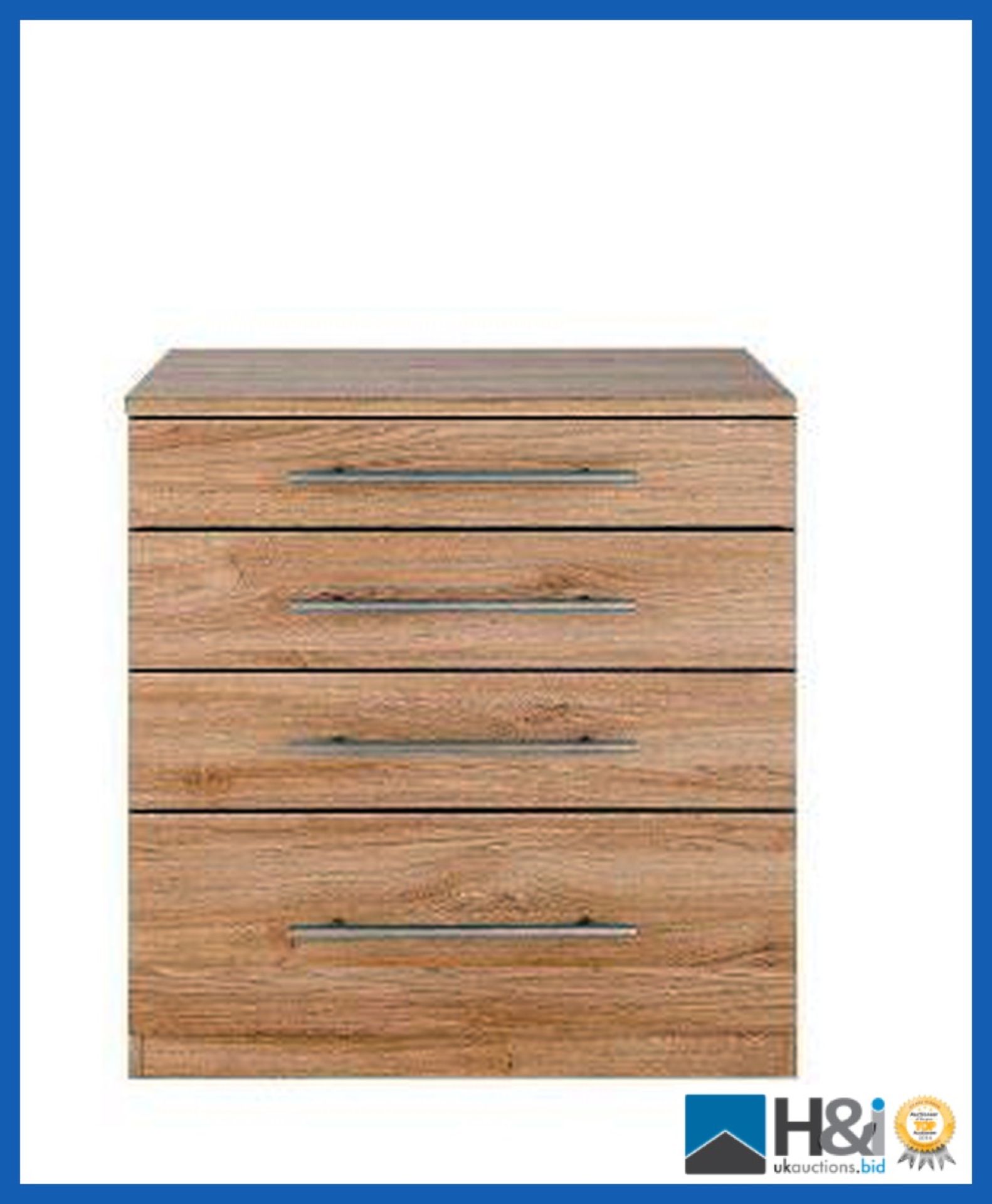 BOXED GRADE *A* ITEM PRAGUE 4 DRAWERS CHEST [OAK] 78x70x40CM RRP:GBP 154.0