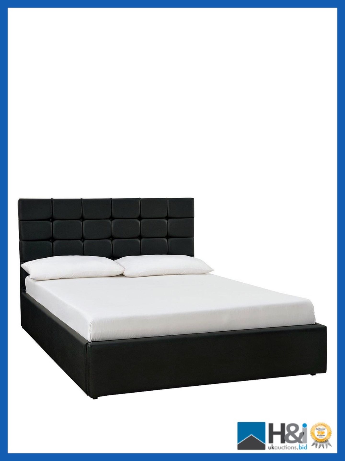 BOXED GRADE *A* ITEM BALZANO KING STORAGE BED [BLACK] 107x169x241CM RRP:GBP 598.0