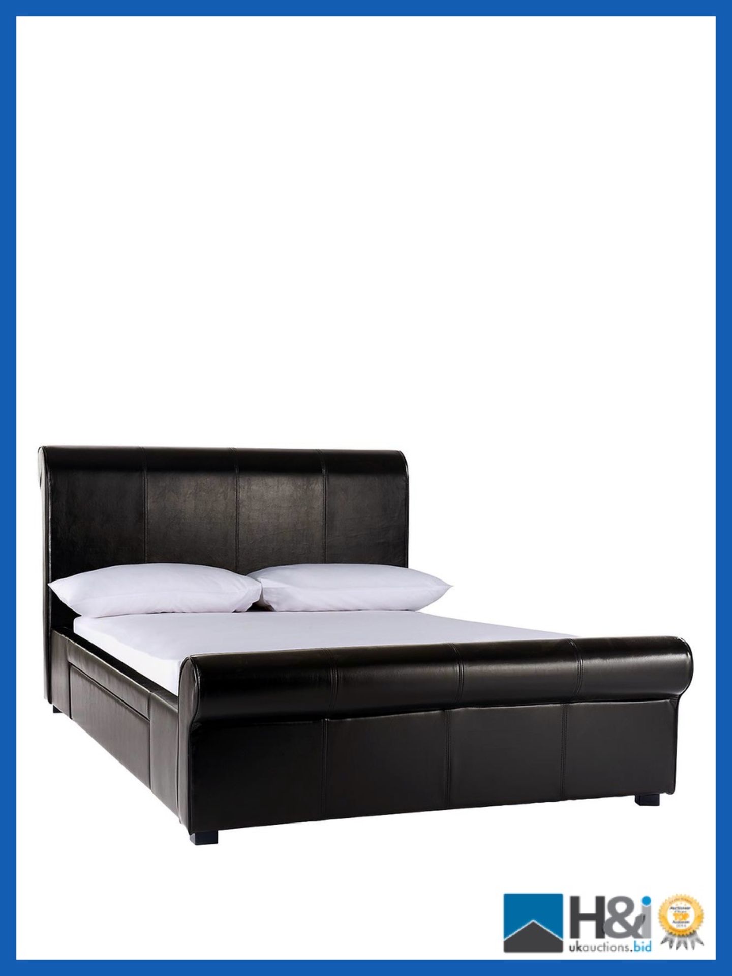 BOXED GRADE *A* ITEM MADRID DOUBLE STORAGE BED [BLACK] 107x153x233CM RRP:GBP 622.0