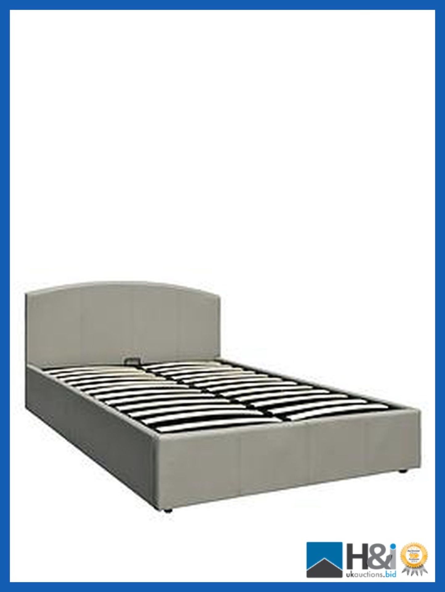 BOXED GRADE *A* ITEM MARSTON KING LIFT-UP BED [GREY] 88x159x212CM RRP:GBP 550.0