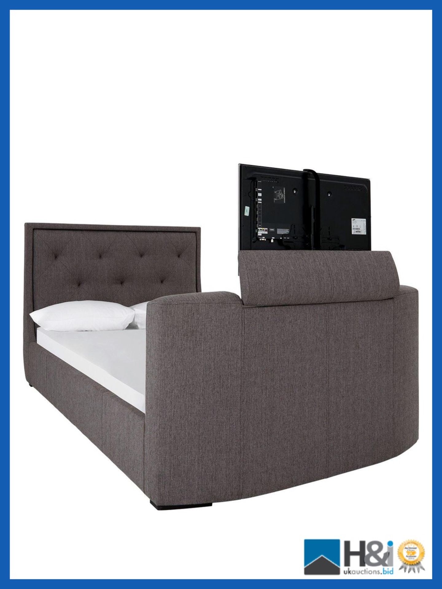 BOXED GRADE *A* ITEM ESTATES DOUBLE TV LIFT UP BED [GREY] 117x148x240CM RRP:GBP 2218.0