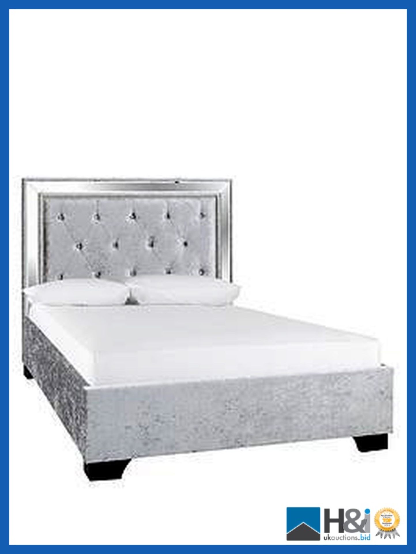 BOXED GRADE *A* ITEM BROADWAY KING BED [SILVER] 110x159x217CM RRP:GBP 958.0