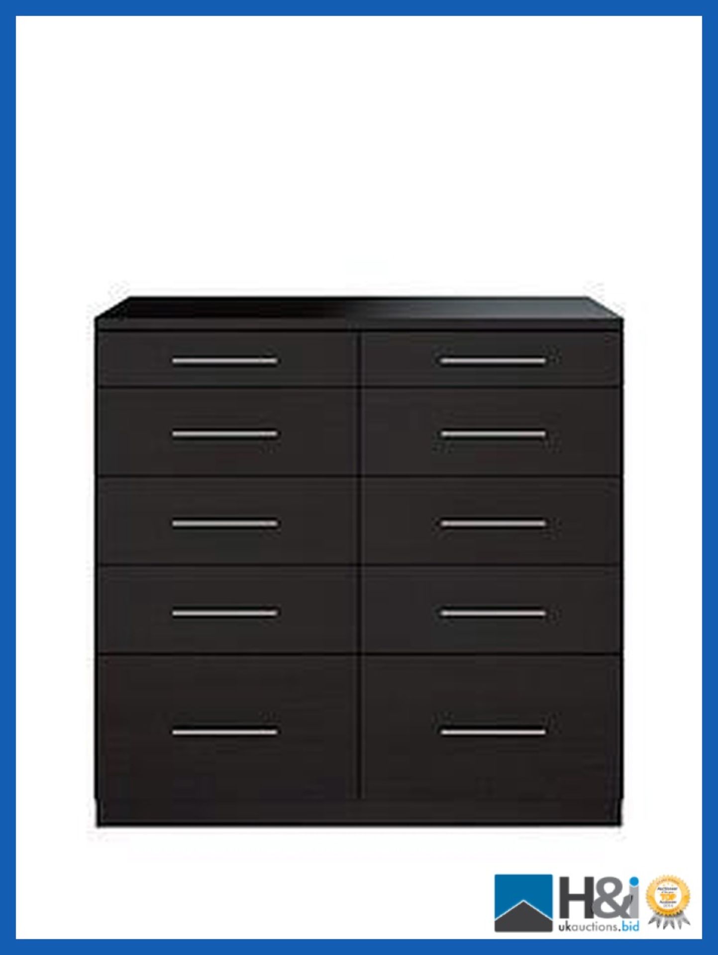 BOXED GRADE *A* ITEM COLOGNE 10 DRAWERS CHEST [ESPRESSO] 96x98x40CM RRP:GBP 250.0