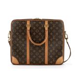 Vuitton - sac Icare porte-documents en toile enduite Monogram et cuir naturel - bandoulière