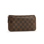 Vuitton - portefeuille Zippy en toile enduite damier ébène - 10 - 5x19 - 5 cm /