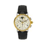 Masis - Henry Berney - montre chronographe phase de lune - mécanique - acier bi-color /