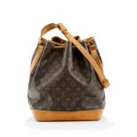 Vuitton - sac Noé GM en toile enduite Monogram et cuir naturel - 34x26 cm /