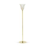 Lampadaire par Barovier et Toso - Murano - fin XXe s. - à fût en métal doré - diffuseur campaniforme