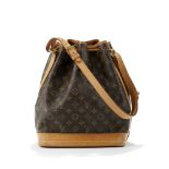 Vuitton - sac Noé GM en toile enduite Monogram et cuir naturel - 34x26 cm /