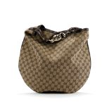 Gucci - sac Horsebit Catena Hobo en toile Monogram et cuir ébène - 39x43 cm / Gucci - ebony