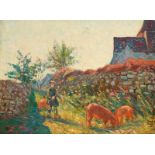 Emile Othon Friesz (1879-1949). "La gardienne de cochons". huile sur toile. signée. 60x81 cm