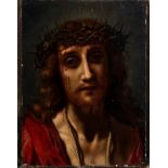 Carlo Dolci (1616-1686). atelier de. Le Christ à la Sainte Couronne. huile sur panneau. 29x22.5 cm
