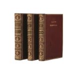 RABELAIS. 'uvres de Maître François Rabelais. 3 tomes en 3 vol. In-quarto° plain maroquin rouge